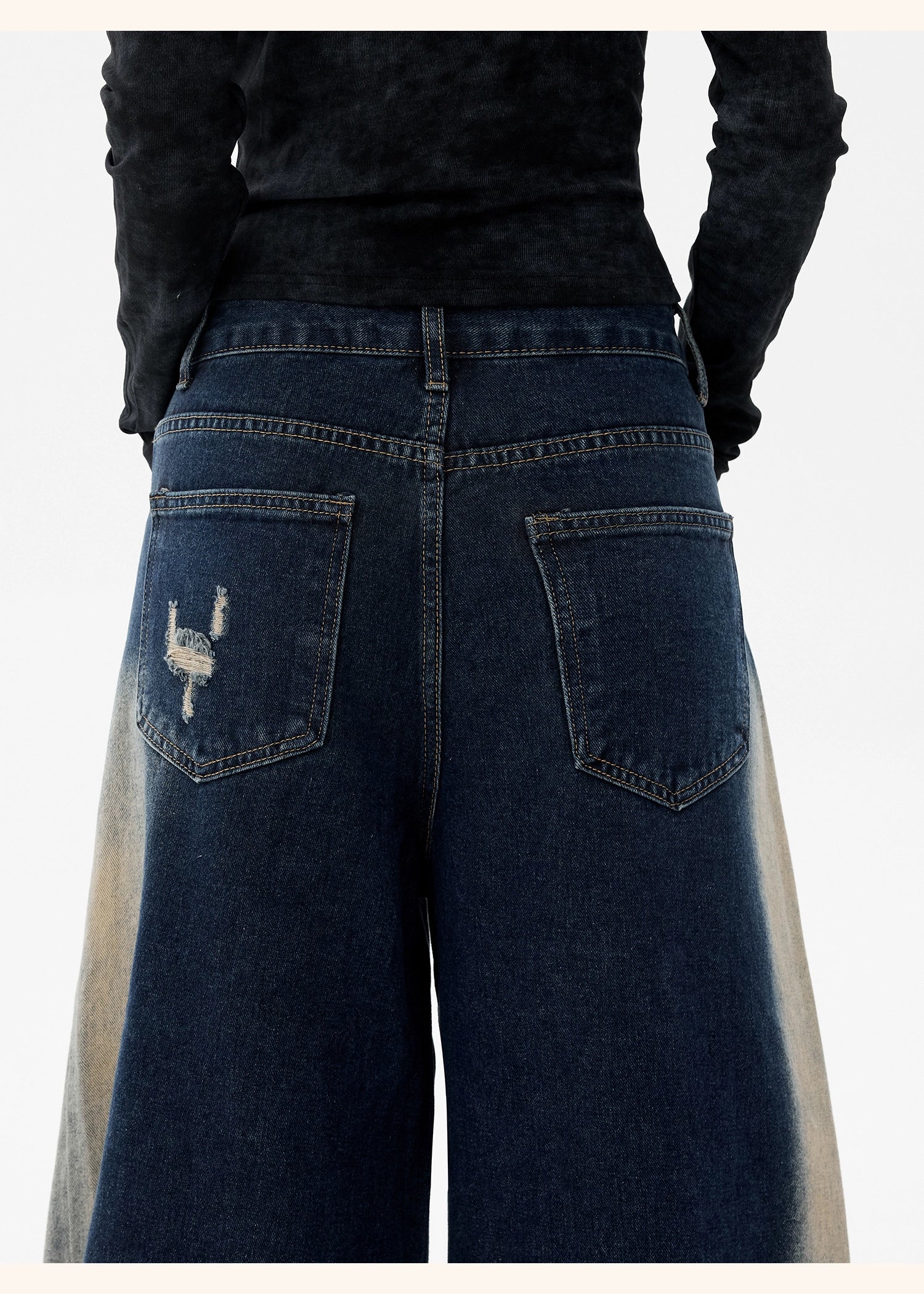 【25s Dec.】Distressed Patchwork Punk Wasteland Style Jeans