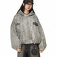 【25s Jul.】Mottled Distressed Striped Cotton Coat