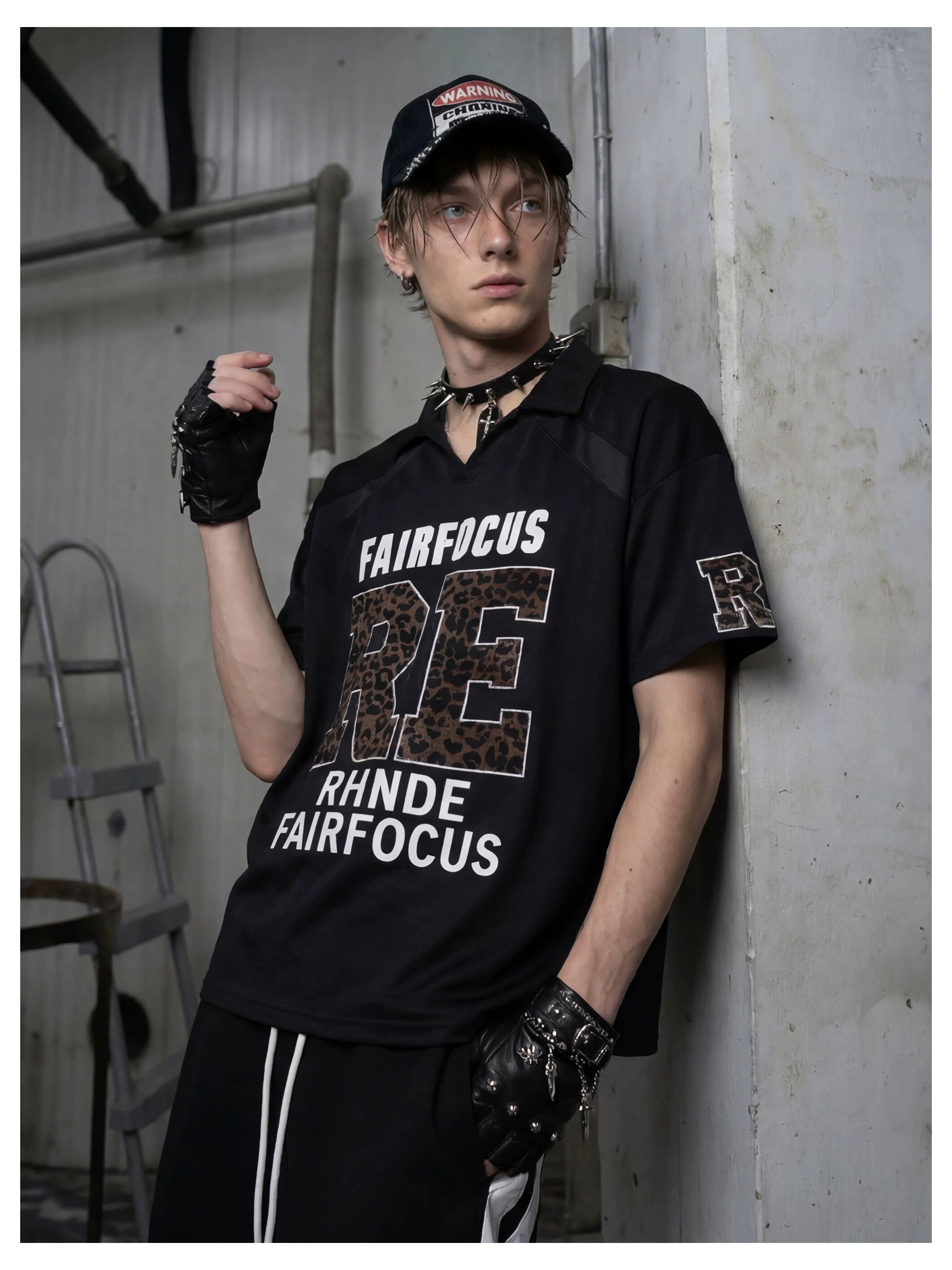 Leopard Embroidered Polo Jersey Tee