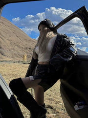 【25s Sep.】Punk Mountain Eagle Large Fur Collar Jacket