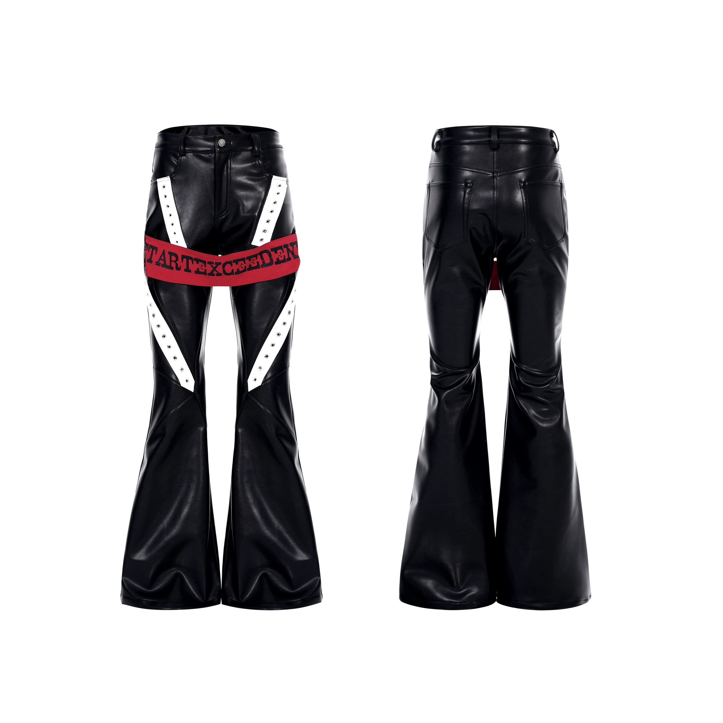 【25s Dec.】Color-blocked Ribbon Racing Leather Jacket/ Pants