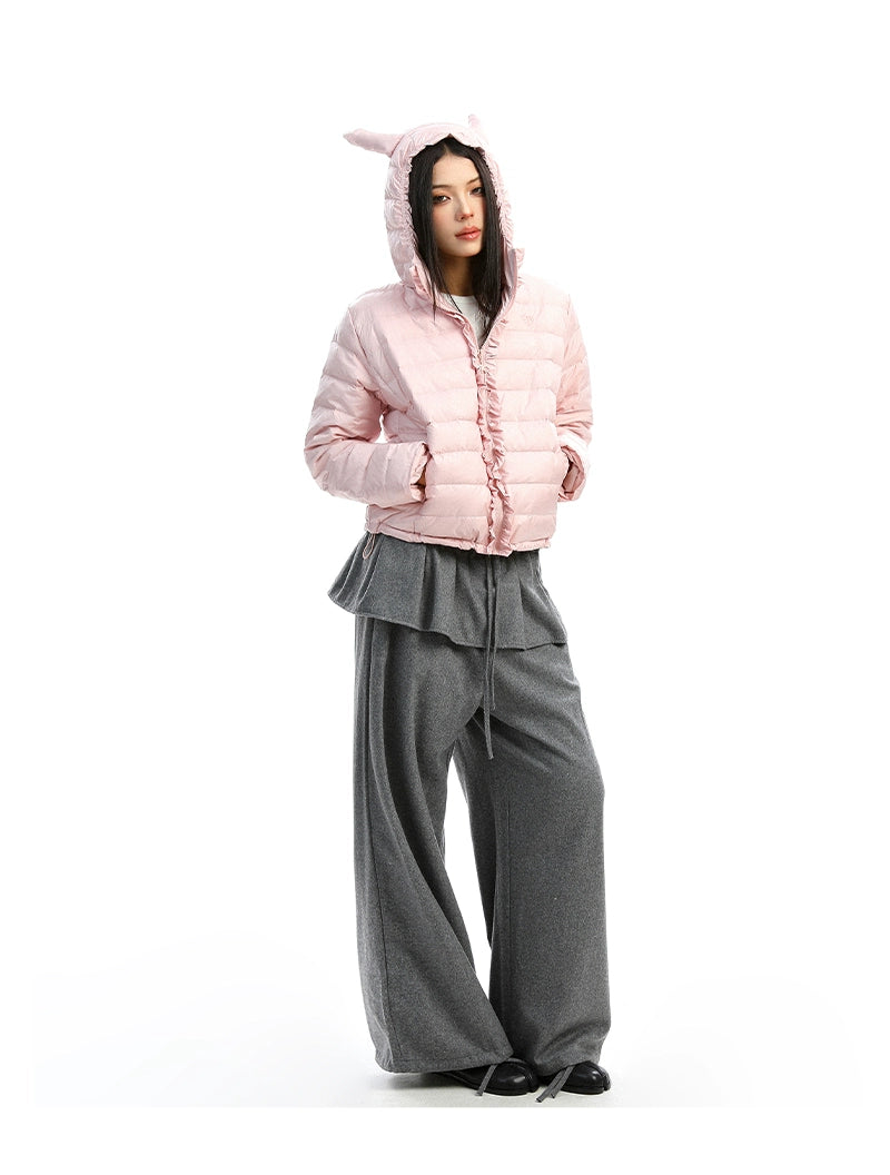 【25s Dec.】Sweet Little Devil Horn Hooded Down Jacket
