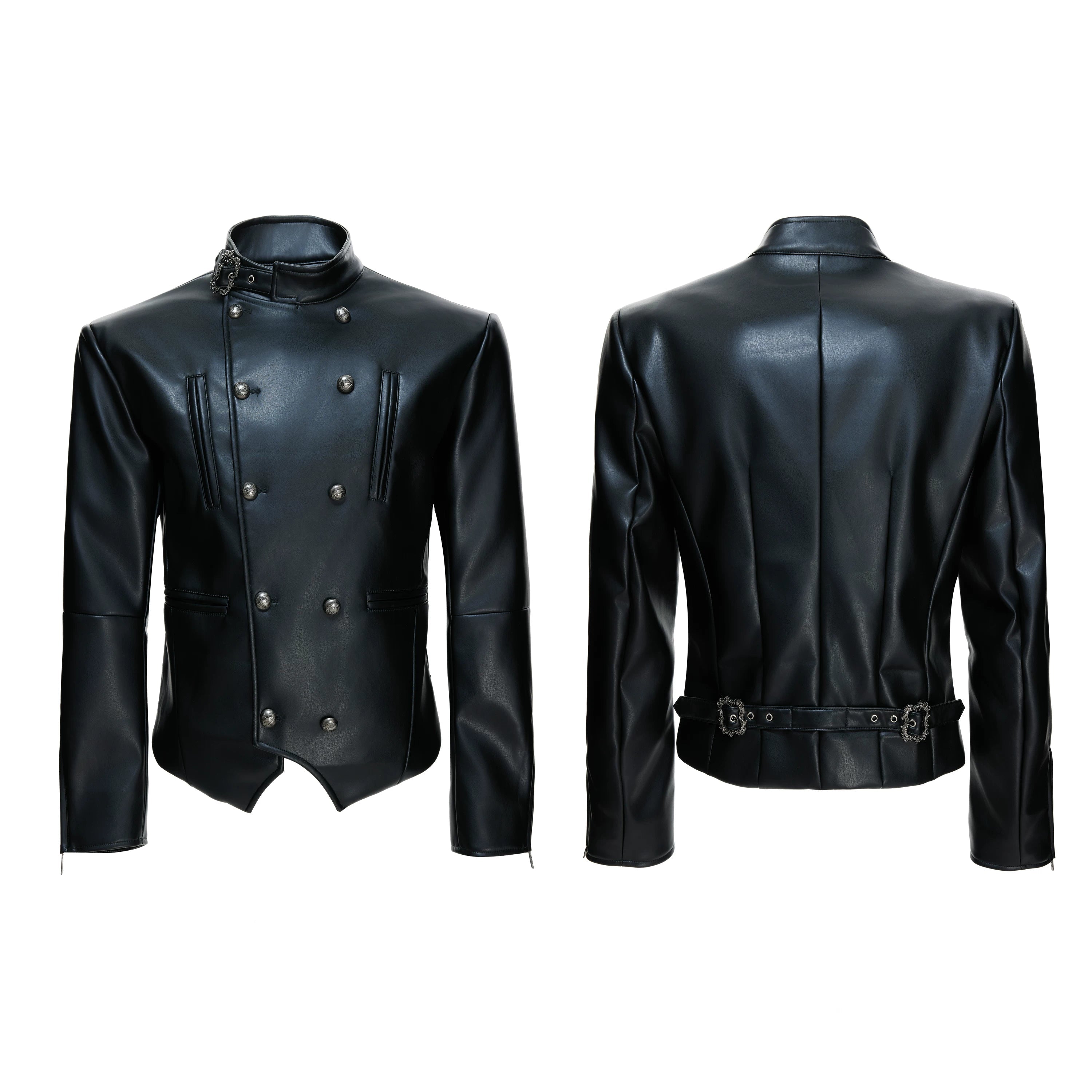 【26s Mar.】Napoleon Double-Breasted Leather Jacket