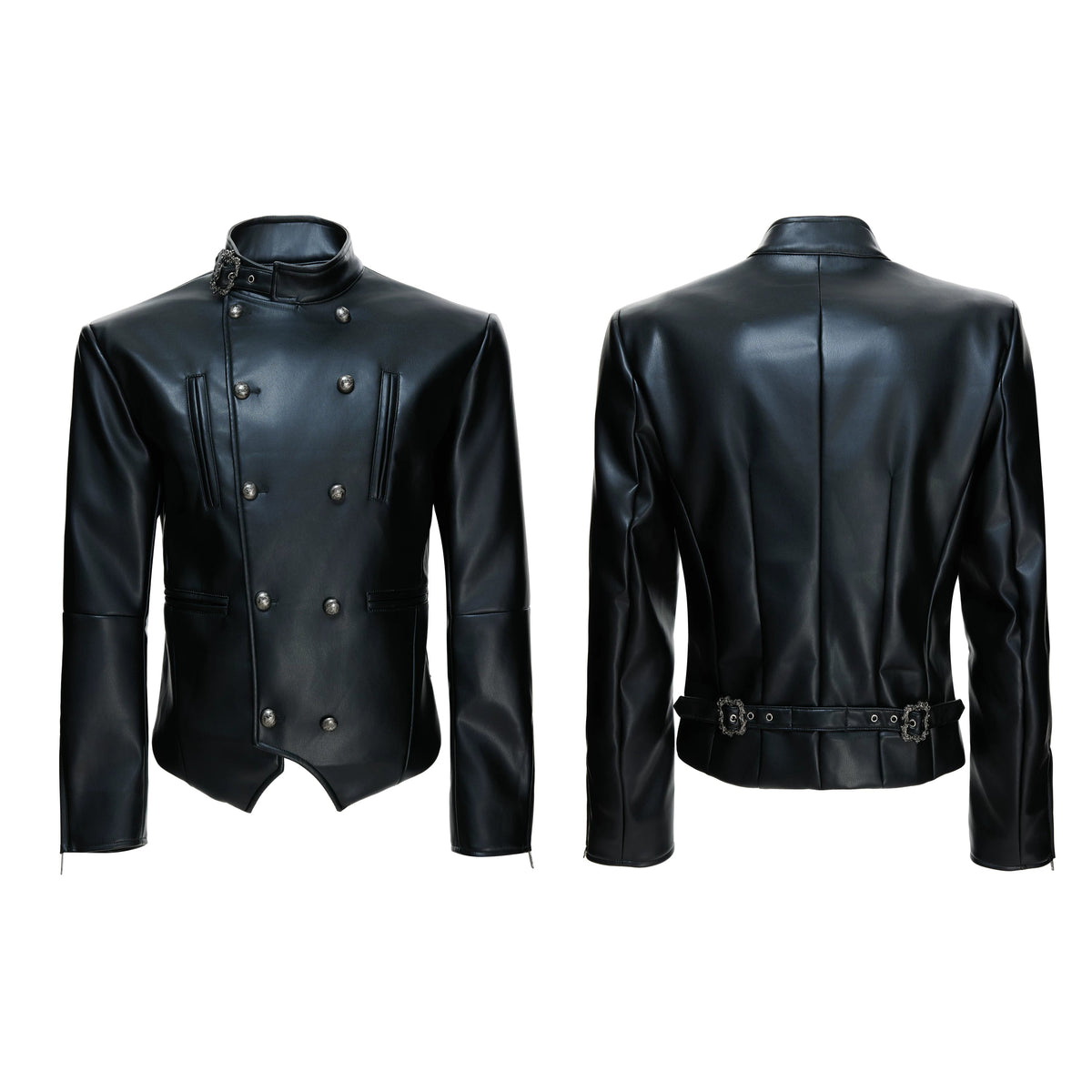 【26s Mar.】Napoleon Double-Breasted Leather Jacket