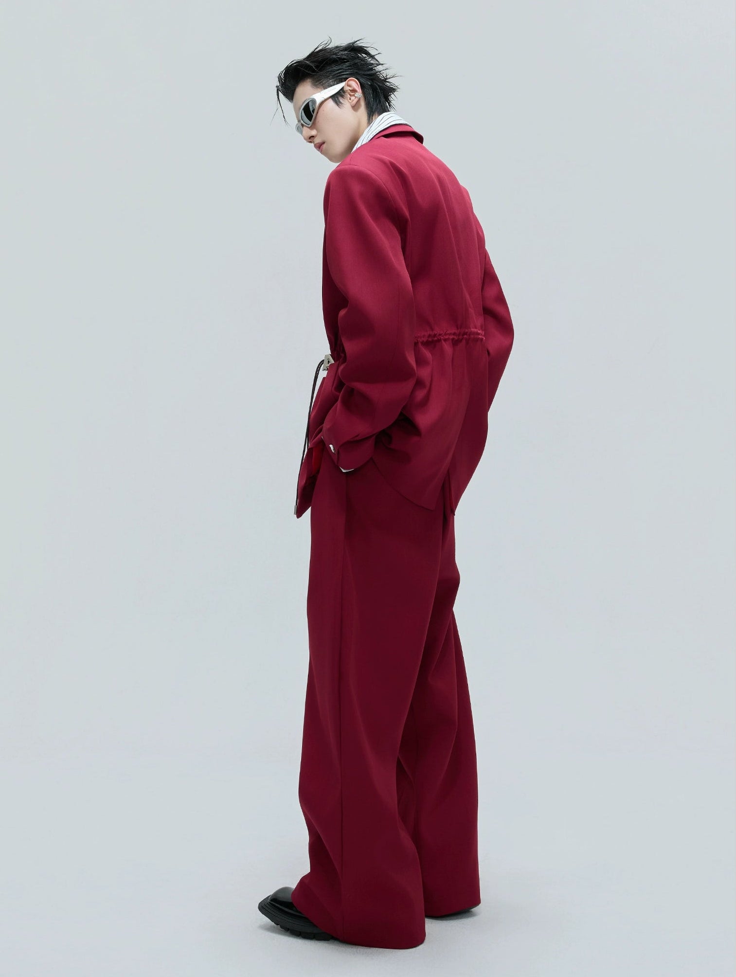 【25s Nov.】Drawstring Waist Padded Shoulder Suit/ Trousers