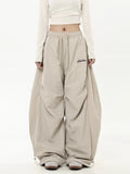 【25s Jul.】Ruched Paratrooper Banana-Cut Wide Cargo Pants