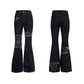 【25s Oct.】Raw-edge Fringed Leather Bootcut Jeans