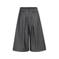 【25s 】Pleated Wide Leg Casual Cropped Trousers