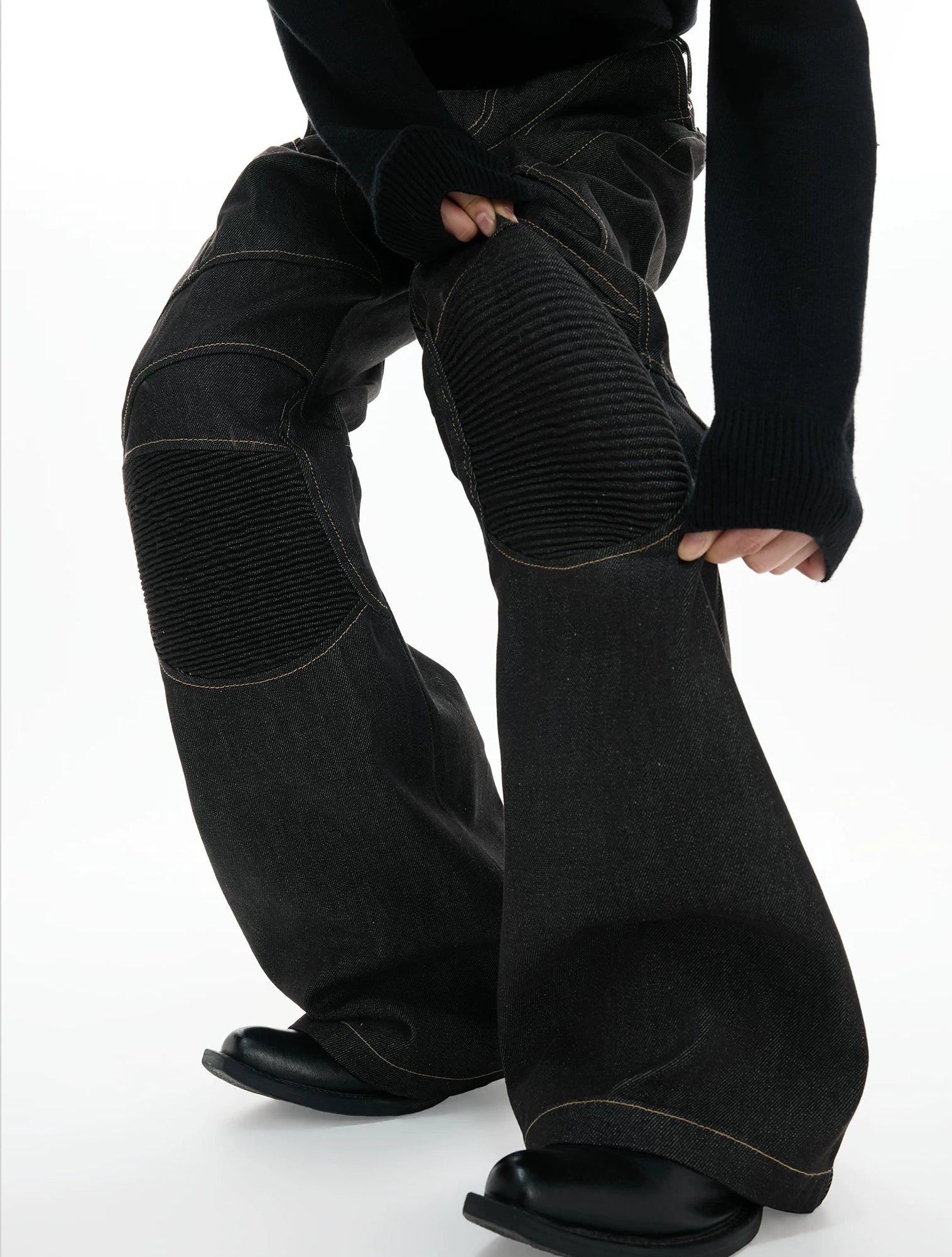 【26s Jan.】Hand-Stitched 14.5oz Raw Denim Knee-Panel Jeans