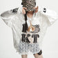 【25s Aug.】Loose V-neck Lace Pearl Stitching Long Sleeves