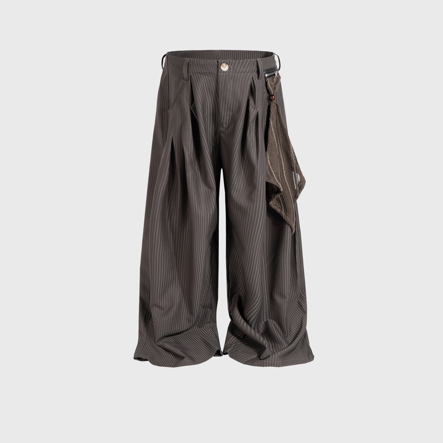 Mesh Panel Stripe Wide Trousers