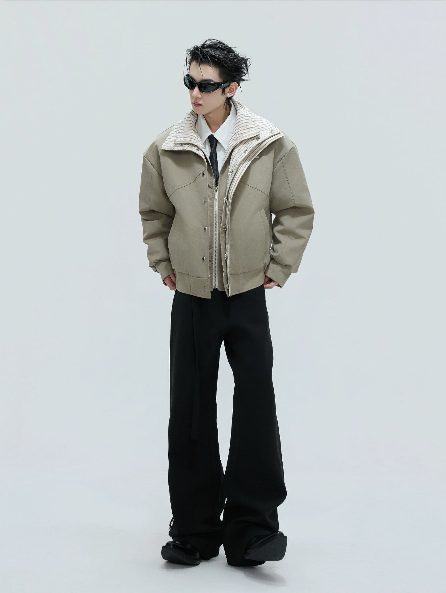 【25s Nov.】Washed Striped Thickened Cotton Coat