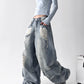 【25s Aug.】Vintage Blue Distressed Washed Loose Wide-Leg Jeans