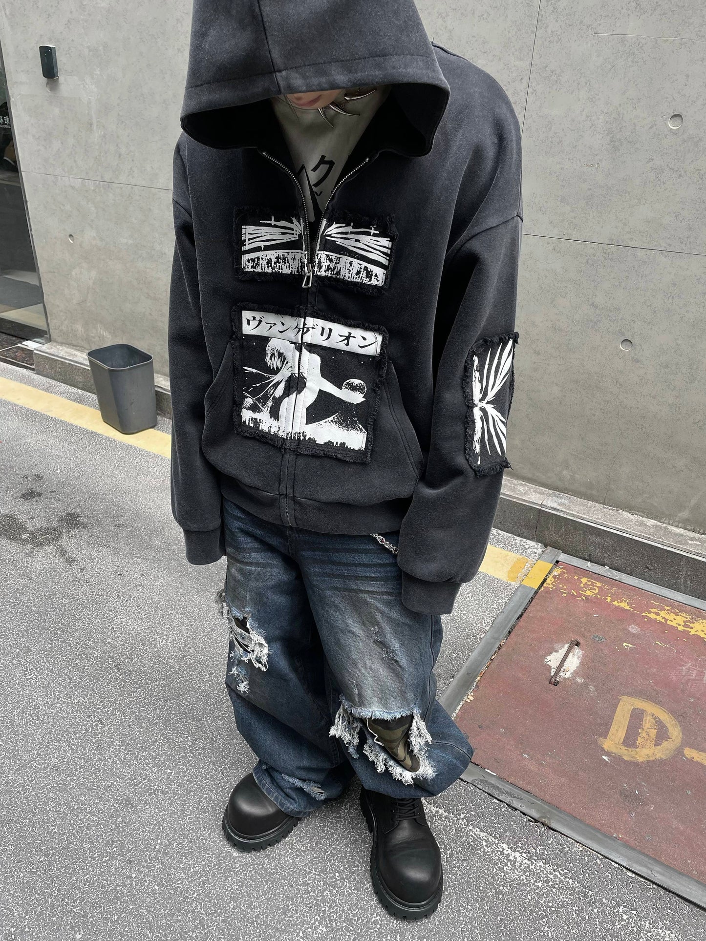 【25s Mar.】Vintage Illustration Distressed Heavy Hoodie