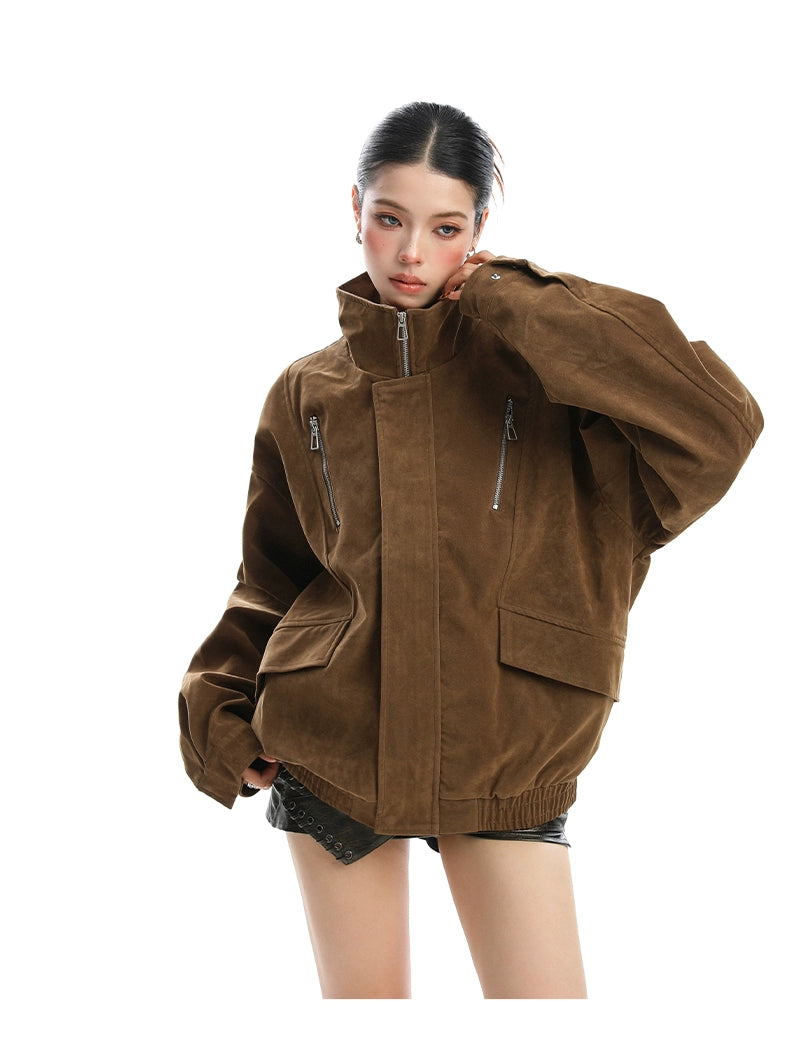 【25s Nov.】Stand-up Collar Suede Jacket