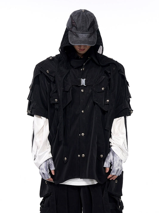 【25s Jun.】Dark Pioneer Lace-Up Short Sleeve Jacket