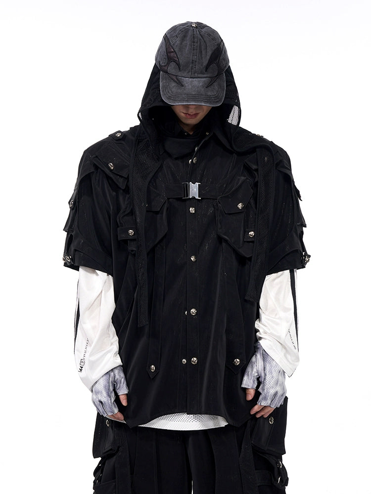 【25s Jun.】Dark Pioneer Lace-Up Short Sleeve Jacket