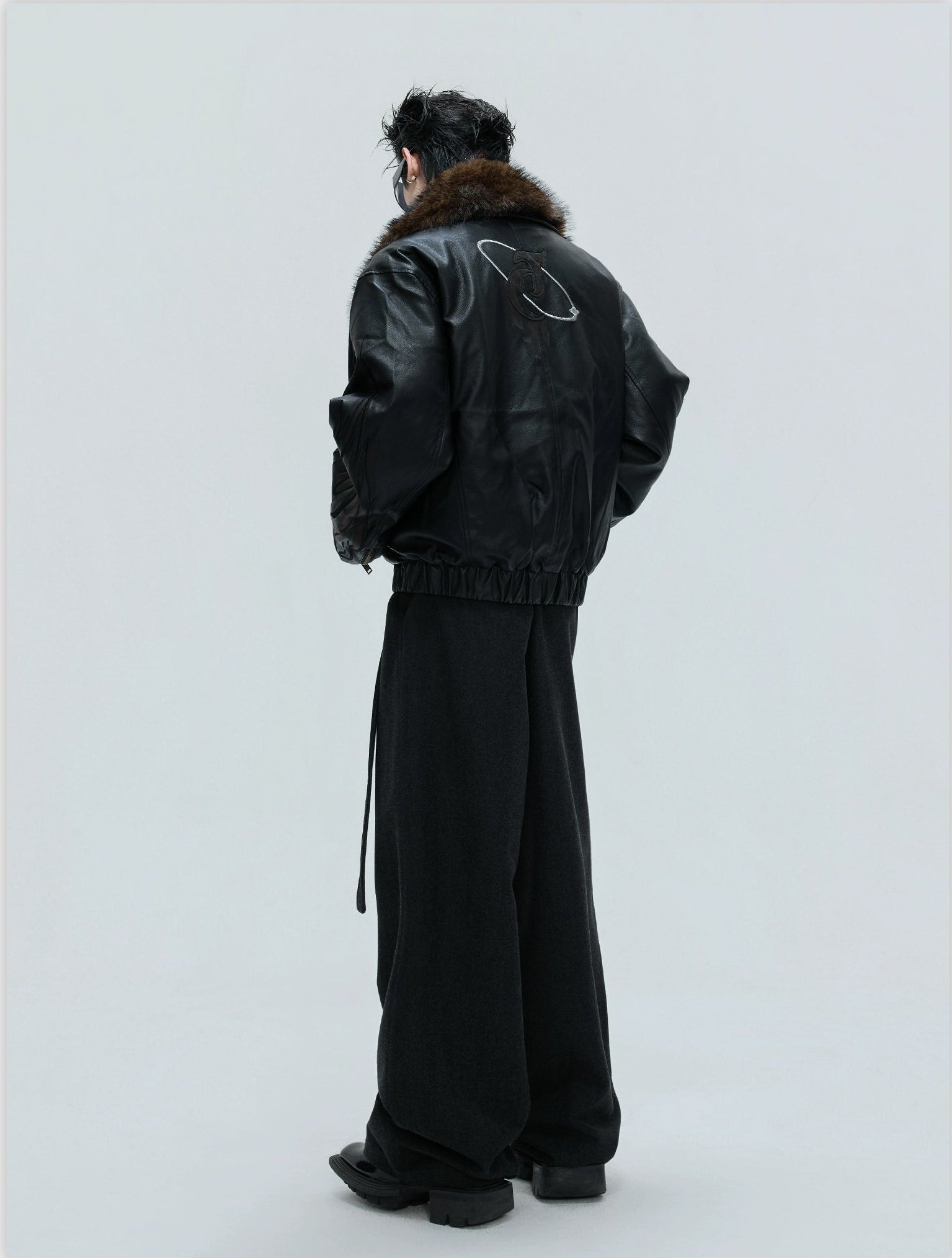 【25s Nov.】Distressed Embossed Detachable Fur Collar Thickened Cotton Coat