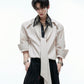 【25s Aug.】Diamond-embellished Ribbon-trimmed Shirt