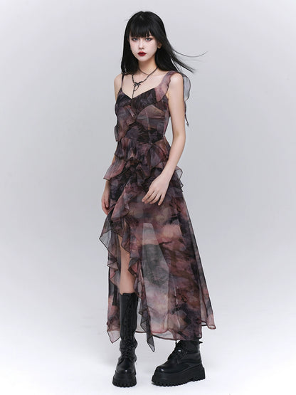【25s Jul.】Asymmetrical Hem Spaghetti Strap Dress