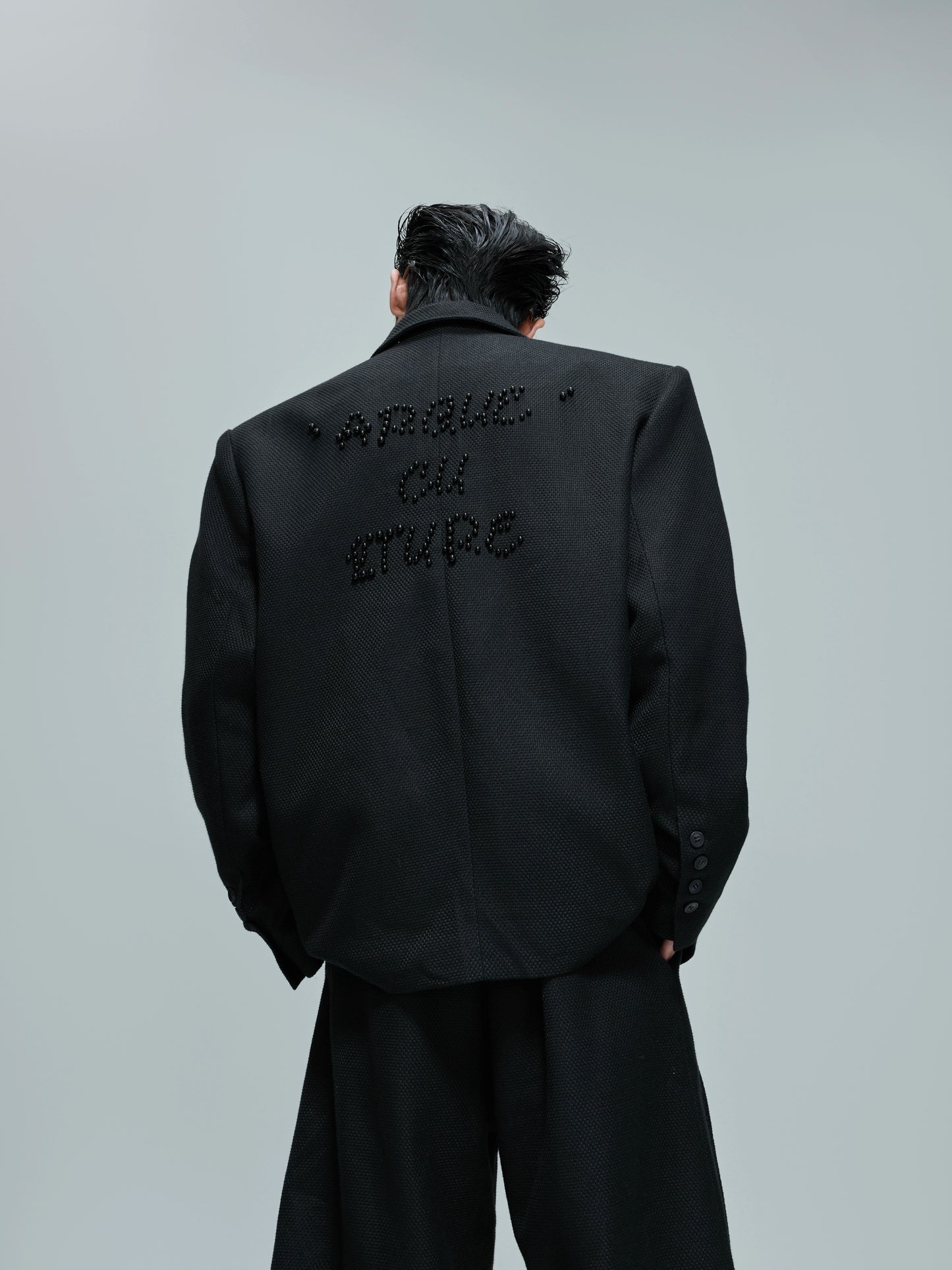 【25s Oct.】Elegant Pearl Honeycomb Design Suit Jacket/Pants