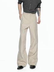 Textured Embroidered Jacquard Visor Flared Dress Pants
