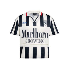 Vintage Letter Stripe Polo Jersey