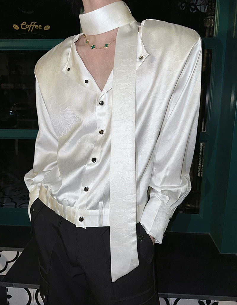 【26s Jan.】Minimal Leather Long-Sleeve Shirt Jacket