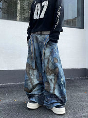 【26s Jan.】Distressed American Vintage Curved Blade Denim Pants