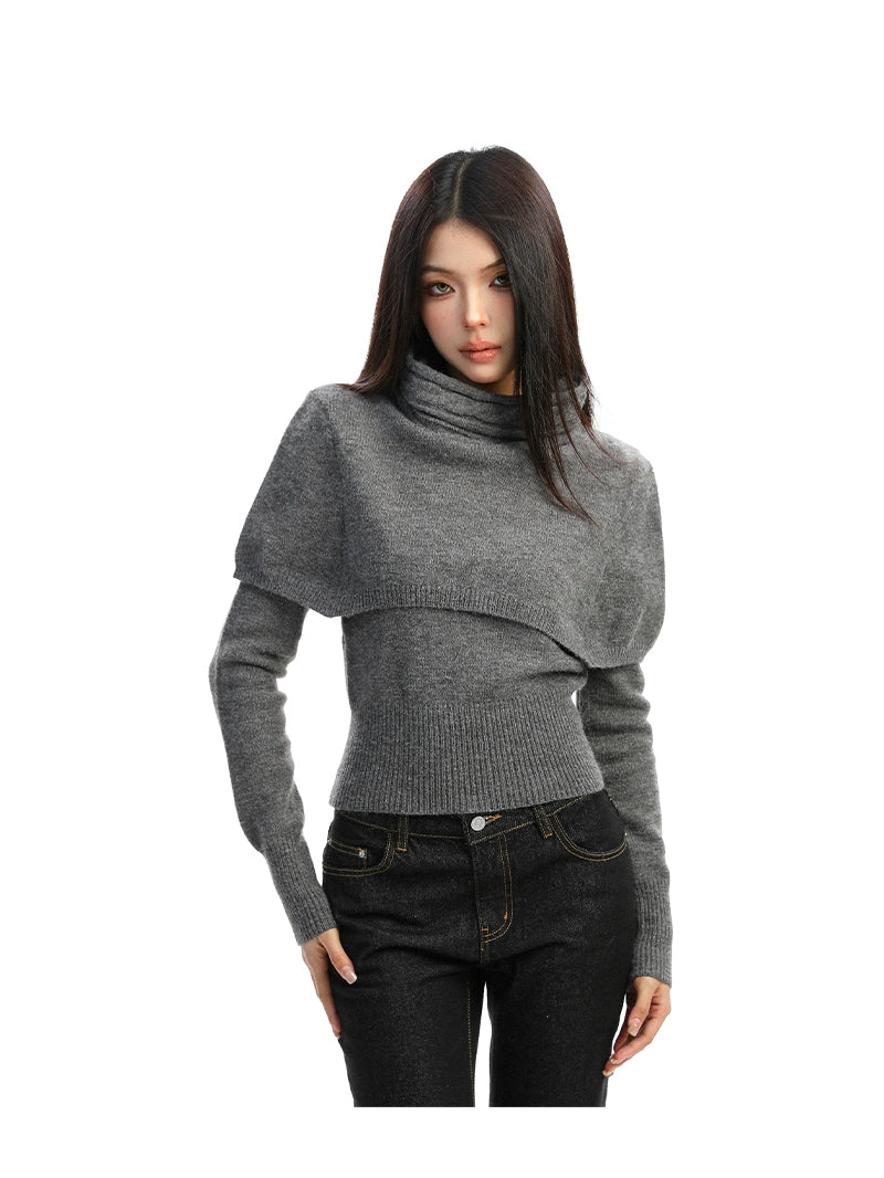 【25s Dec.】Detachable Cape Shawl Sweater
