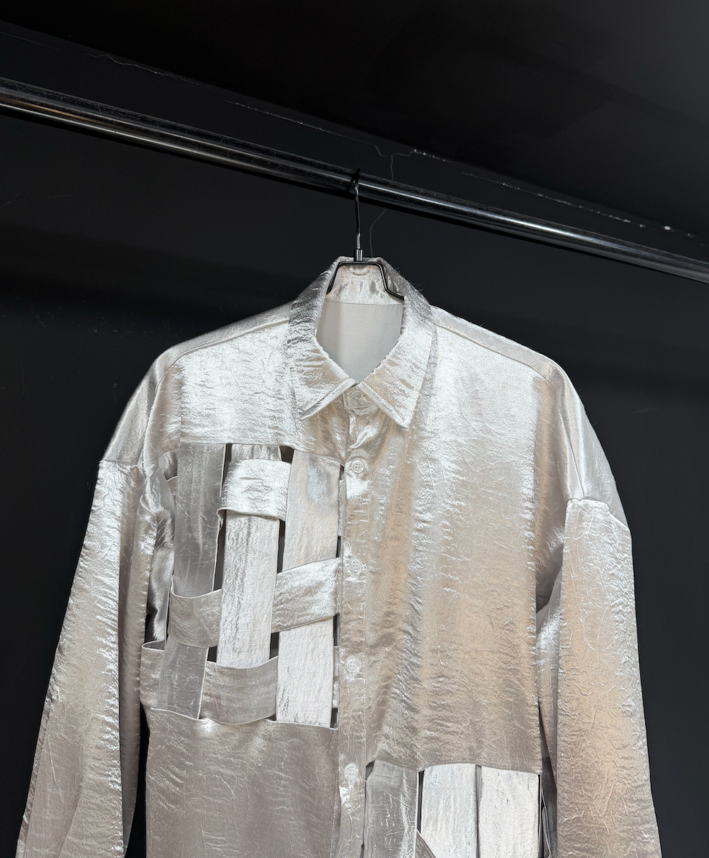 Silver Cutout Deconstructed Shirt