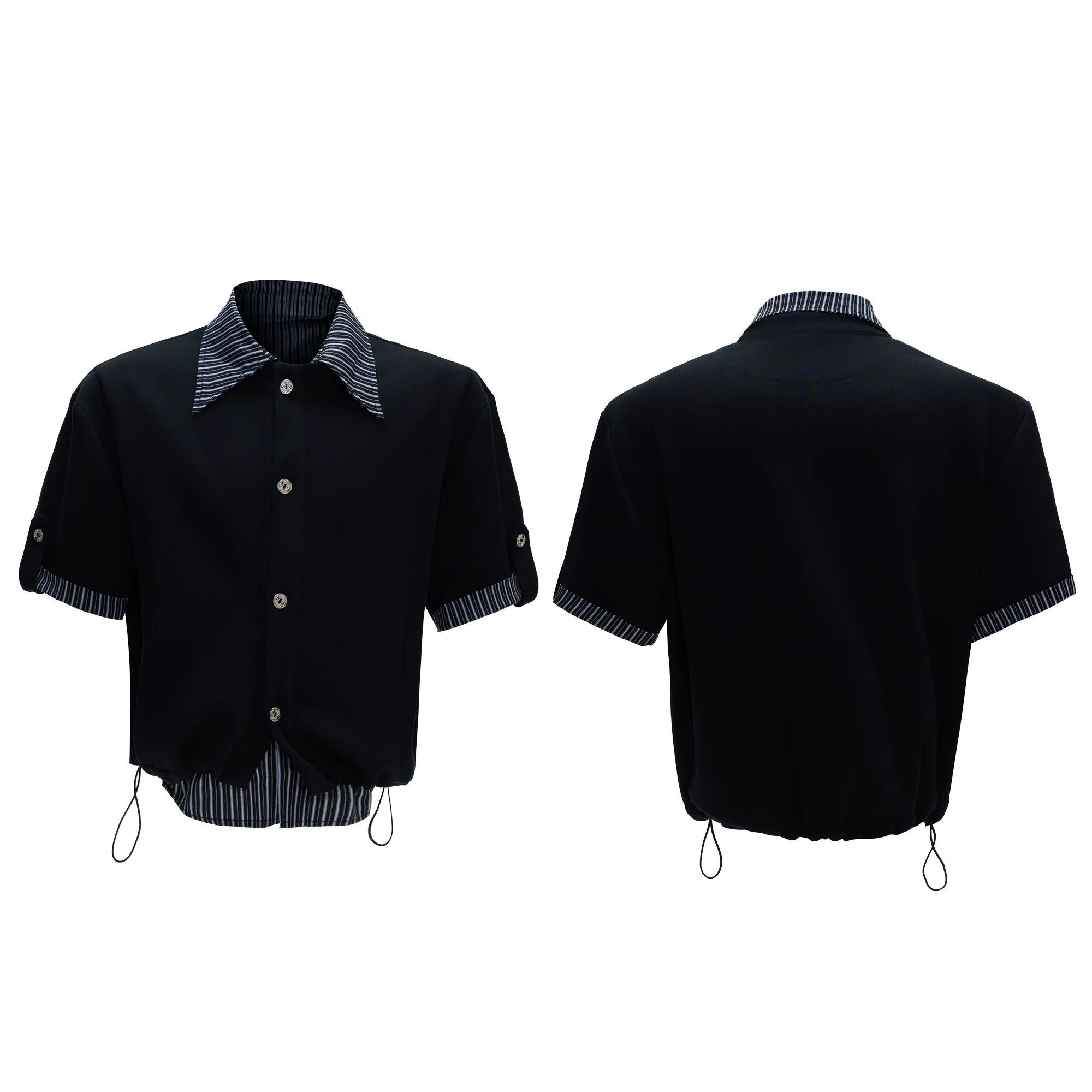 【26s May】Striped Layered Cardigan Tee Set