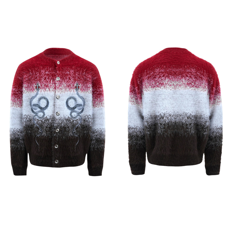 【24s Dec.】Faux Mink Snake Contrast Gradient Sweater ArtsKoreanMan