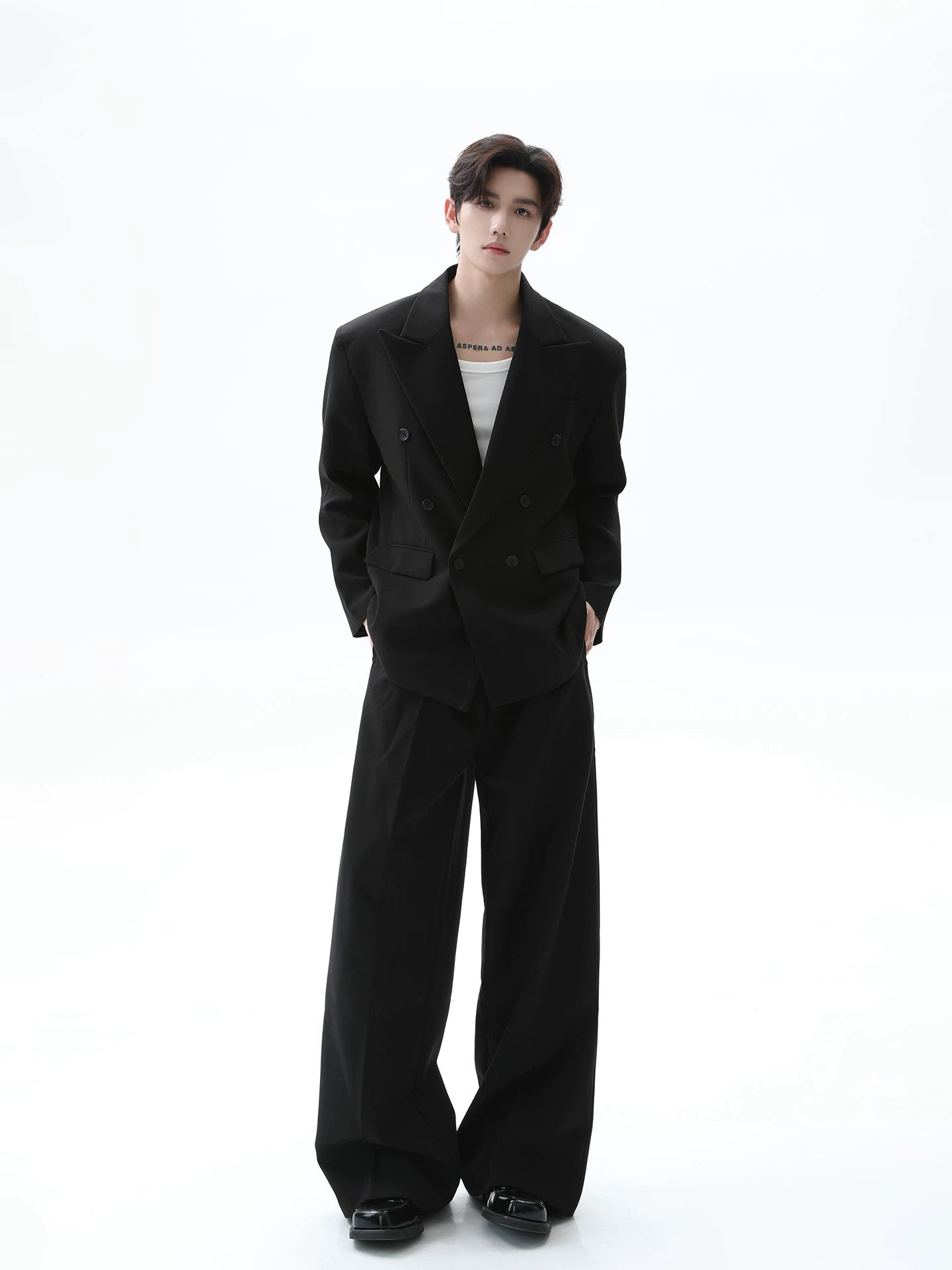 【25s Nov.】Retro V-neck Suit Jacket/Casual Pants