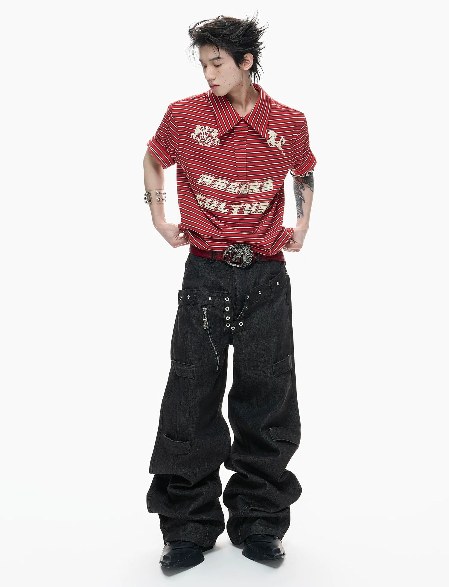 【26s Apr.】Contrast Stripe Embroidered Polo Tee