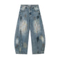 【25s Jul.】Vintage Dirty Distressed Graffiti Machete Jeans