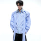 【25s Aug.】Diamond-embellished Ribbon-trimmed Shirt