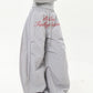 【25s Jul.】Lettering Embroidered Pleated Paratrooper Overalls