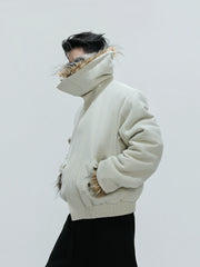 【25s Nov.】Washed Fur Collar Plush and Thickened Cotton Jacket