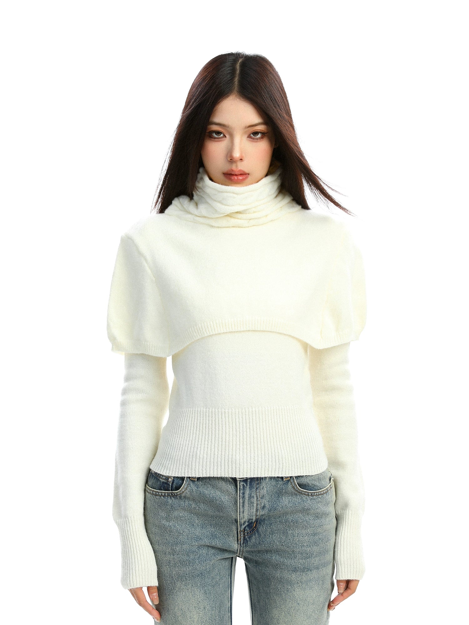 【25s Dec.】Detachable Cape Shawl Sweater