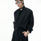 【25s Sep.】Scarf Shoulder Pad Shirt / Drape Wide-leg Pants