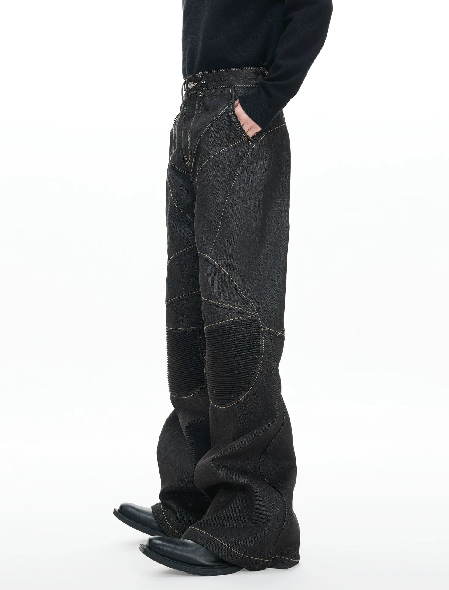 【26s Jan.】Hand-Stitched 14.5oz Raw Denim Knee-Panel Jeans