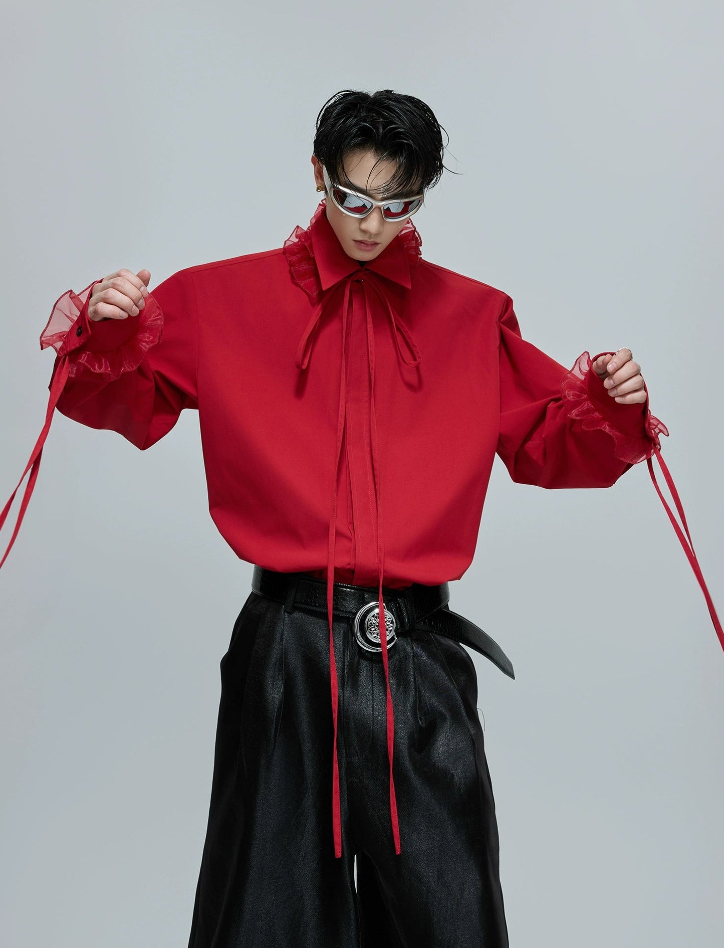 【25s Dec.】Detachable Lace Ribbon Design Shirt