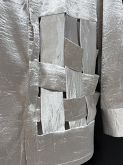 Silver Cutout Deconstructed Shirt