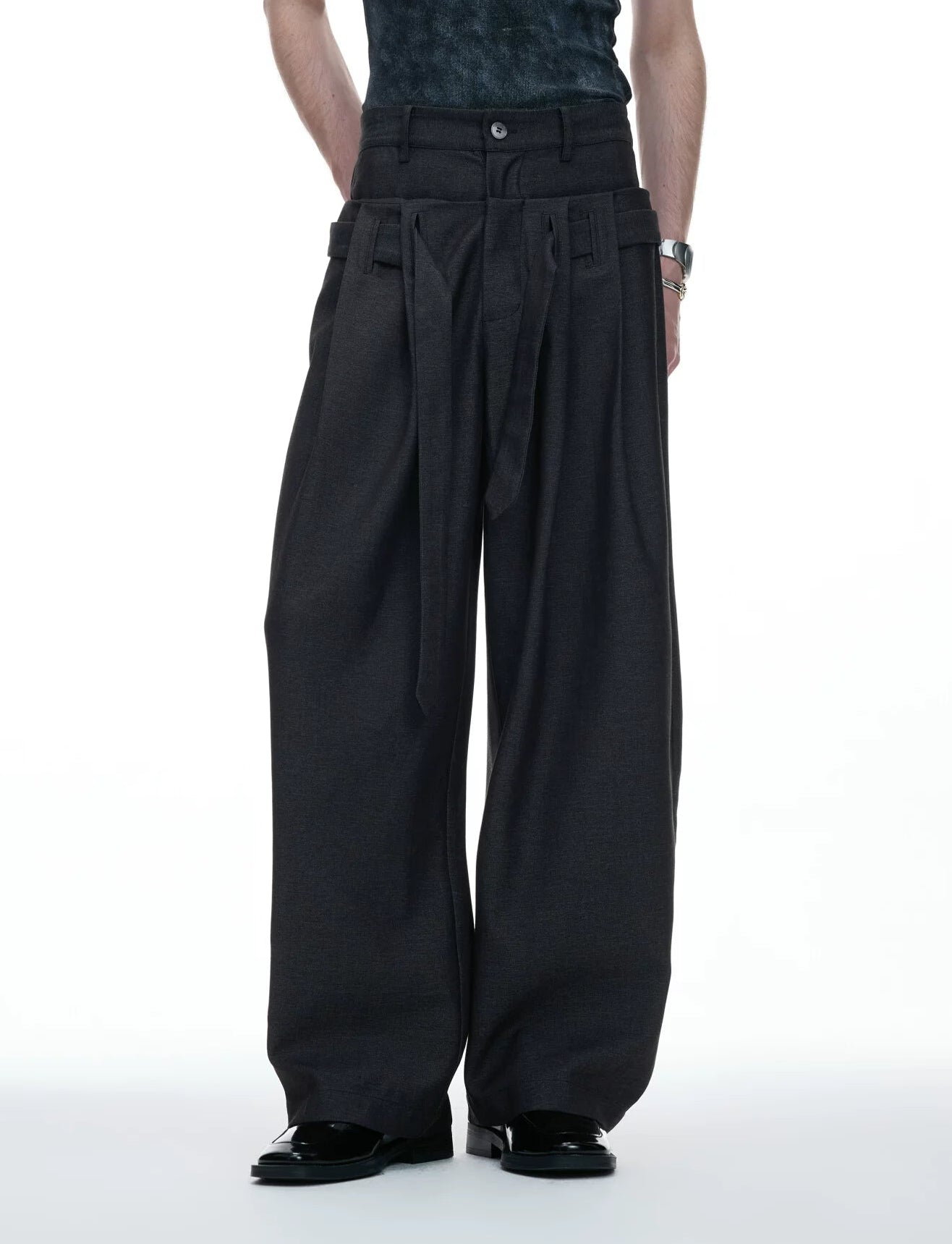 Wide-Leg Pleated Kendo Trousers
