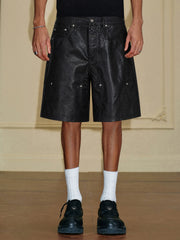 Distressed Paint Splatter Cargo Shorts