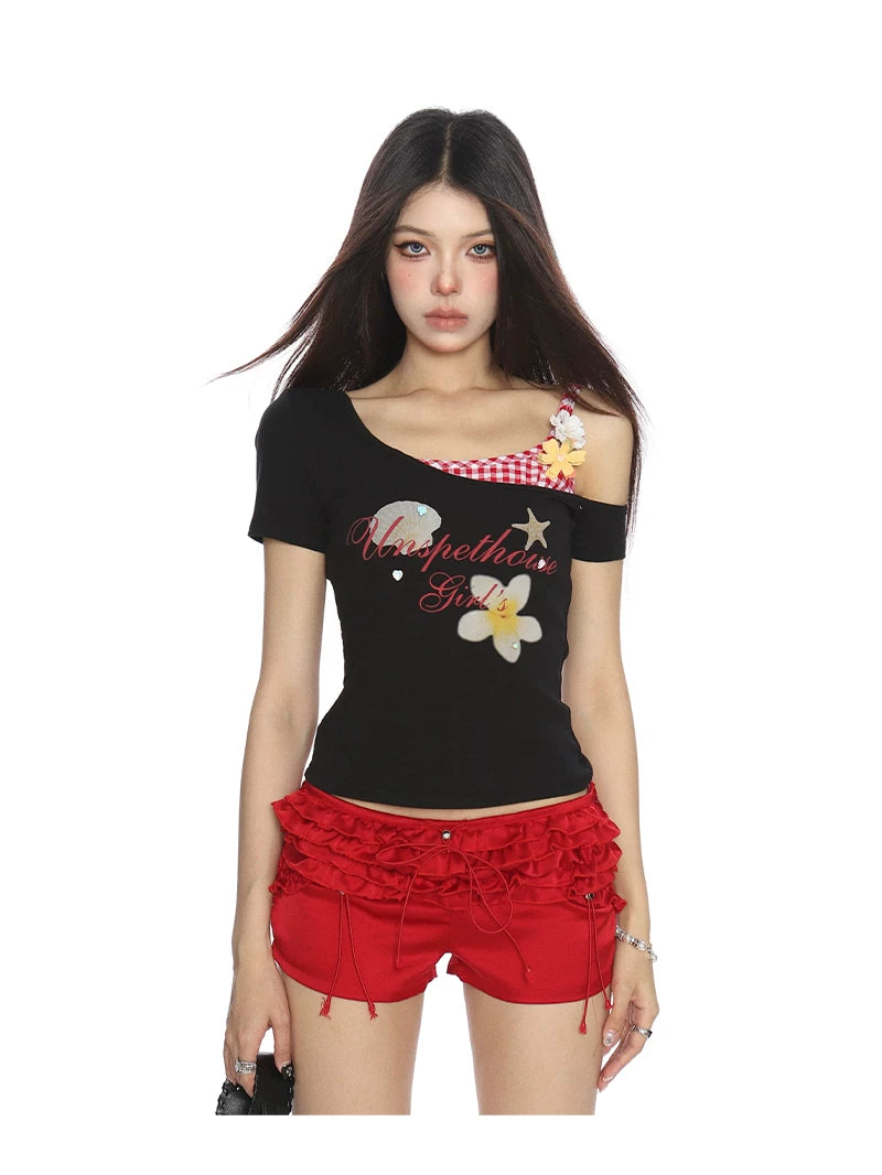 【26s Jan.】Resort-Style Plaid Layered Camisole Tee