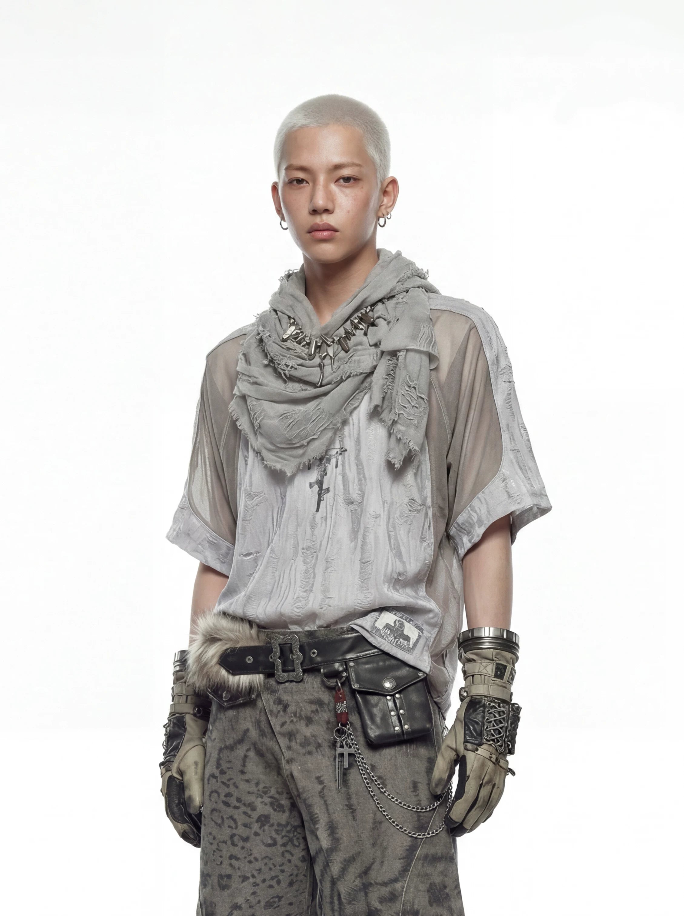 Deconstructed Patchwork Distressed Jersey Tee