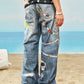 【25s Jul.】3D Printed Trendy Straight-Cut Denim Jeans
