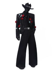 【26s Apr.】Sequin Floral Embellished Cropped Jacket